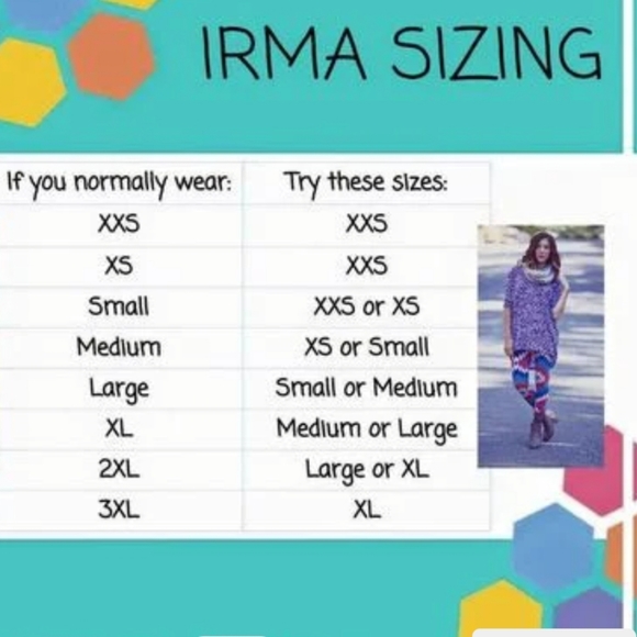 Red Gold Green Chevron Tunic Top LuLaRoe Irma XXS NEW - Picture 9 of 13